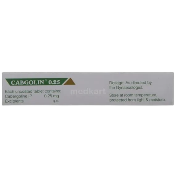 cabgolin 0.25mg tablet 4's